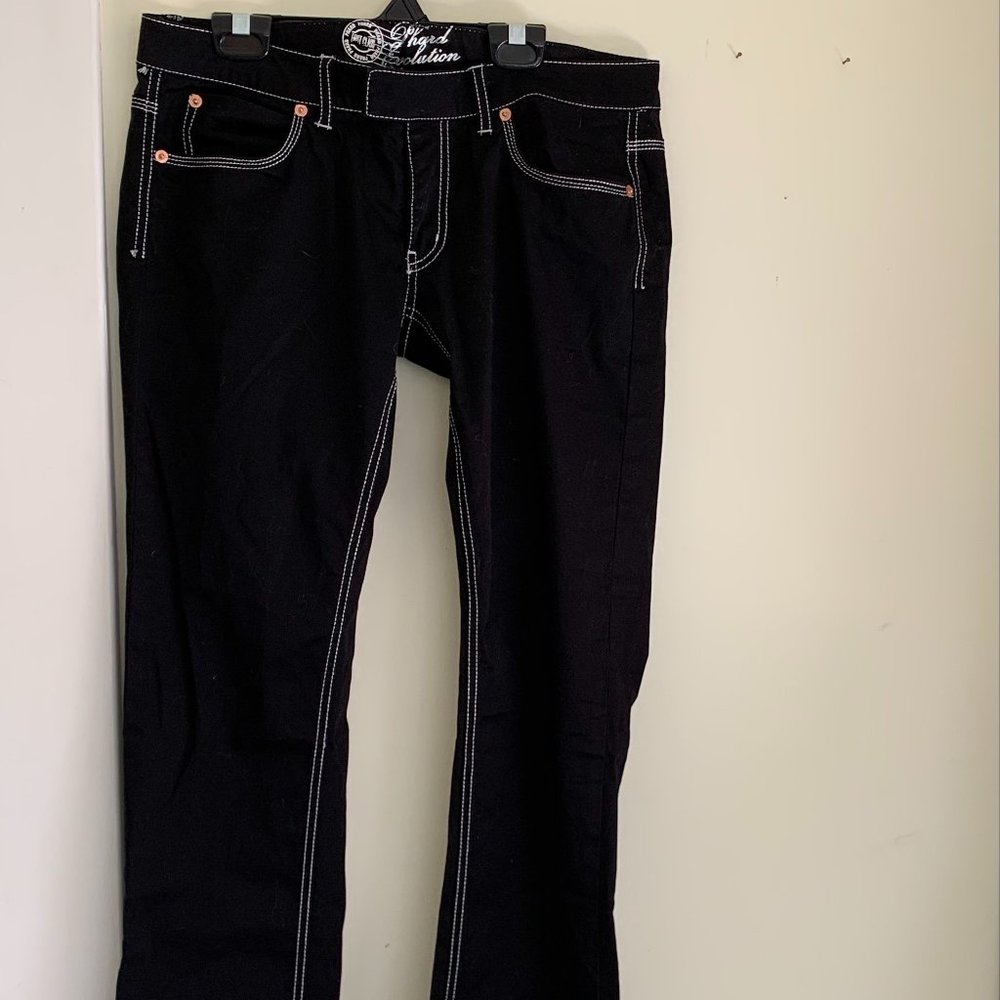 Silver and Black Y2K Phard Jeans